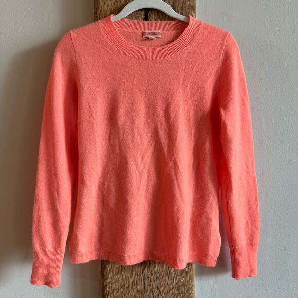 J. Crew 100% Cashmere Sweater - Coral Sz Small - Picture 1 of 8